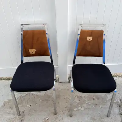  Pair of Metal Frame Chairs, View more