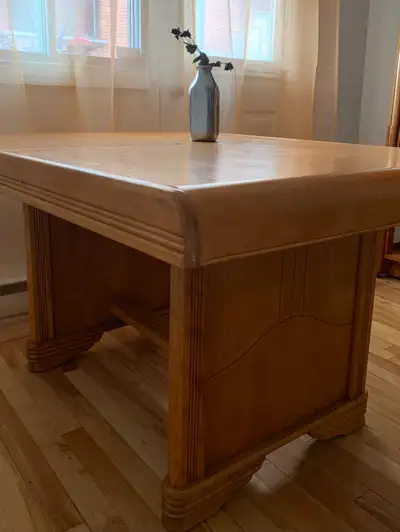 Vintage Solid Wood Extendable Dining Table – 53” x 40”, View more
