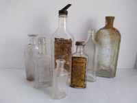 REDUCED Antique Medicine Drug Store Glass Bottles