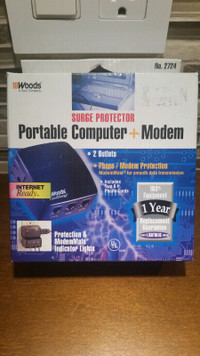 Woods Portable / Travel Surge Protector Low profile Computer