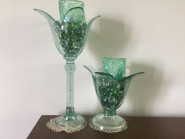 Green Glass Candle Holders in Home Décor & Accents in Red Deer - Image 2