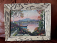 Framed Oil painting over 60 years old W 20.5 " X H 16"