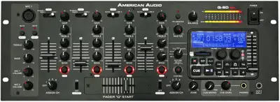 The American Audio QSD is a 4-channel, 19-inch professional DJ mixer that features a built-in SD car...