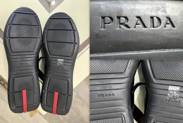 Prada Leather Americas Cup Original Sneakers Men's Size 12W! in Men's Shoes in Calgary - Image 9