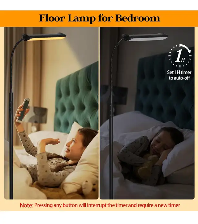 LED Floor Lamp, 18W Super Bright Floor Lamp for Living Room, Adj in Indoor Lighting & Fans in Hamilton - Image 8