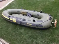 Inflatable boat with electric motor