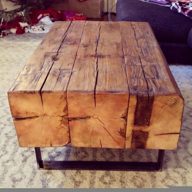 SALE 25 Off Barn Beam Coffee Table 100 Year Old Beams Coffee