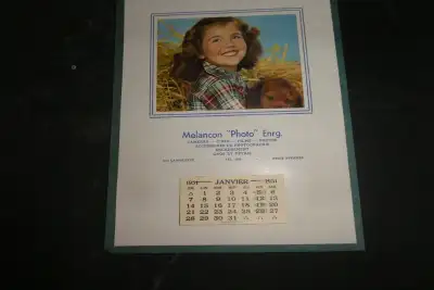 Calendrier 1951- Mélançon photo Trois-Rivières, View more