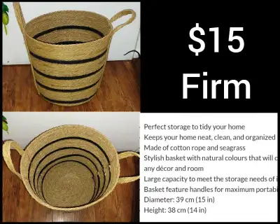 Canvas Henry Tall Woven Cotton Rope Storage Basket$15 firm , View more