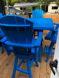 Adirondack chairs and table