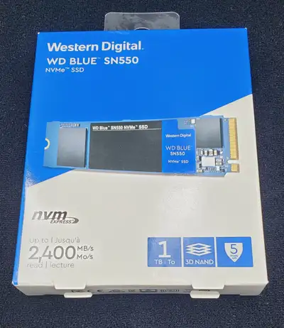WESTERN DIGITAL WD BLUE SN550 1TB M.2 NVME GEN 3.0 X 4 SSD NEW, View more