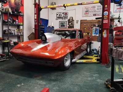65 Corvette Coupe Roller for sale Rich racing history was Firestone Factory Racer back in the day ,...