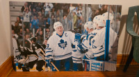 Mats Sundin photo mounted on particle board.