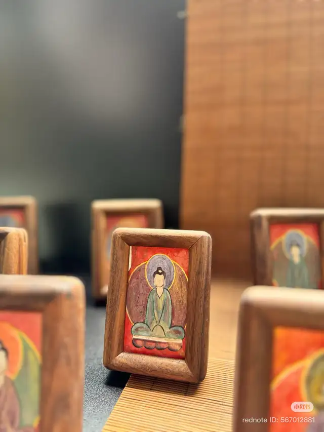 Hand-painted Miniature Buddha Art in Wood Frame  in Arts & Collectibles in City of Toronto - Image 5