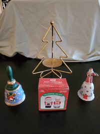 Xmas candleholder, dinner bells, salt & pepper shakers