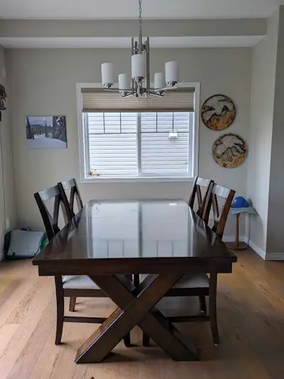 Extendable Dining Room Table with 6 Chairs, View more