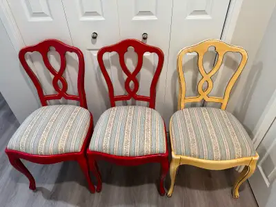 Set of 3 French Provincial Dining Chairs, View more