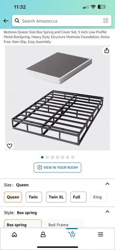 Queen Size Box Spring with Cover Heavy Duty Metal, View more