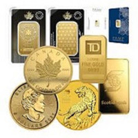 Gold Maple Leaf 1 ounce 9999 gold coins & bars
