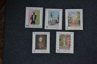 Stamps: Czechoslovak 1967 Paintings. Scott 1507-11.