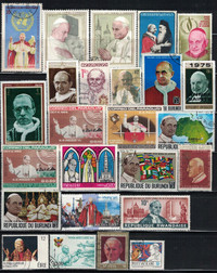 Pope Stamps, 25 Different