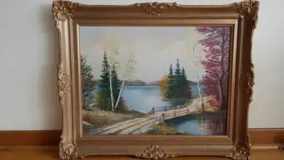 Beautiful signed original oil painting. Artist name is Anna Jalava who was listed Canadian artist fr...