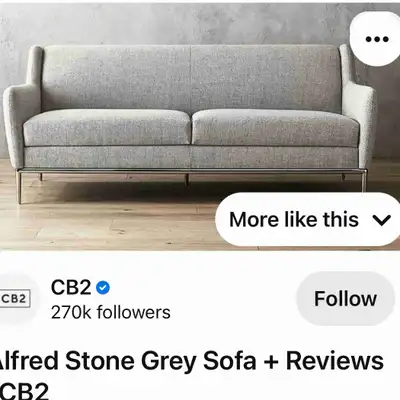 CB2 Stone Grey Sofa 