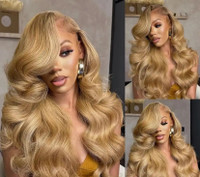 Perruque Lace Front Wig Body Wave naturelle, cheveux humains, bl
