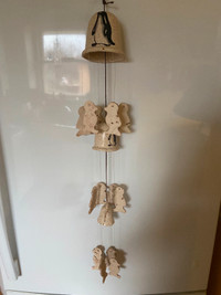 Vintage Ceramic Windchimes with Penguins 3 Bells