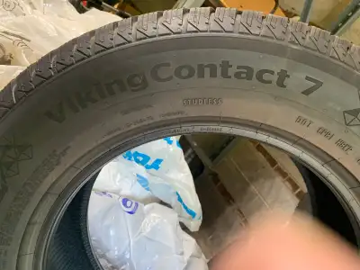 Pending. - 235 65 R17 108T Continental . Viking Contact 7 with 85% remaining tread *1 tire has a pro...