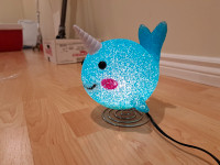 Sparkle Narwhal Whale Shaped Lamp Metal Bouncing Base