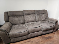 Power recliner couch microsuede