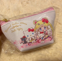 Authentic sailor moon x Sanrio hello kitty pouch wallet bag 