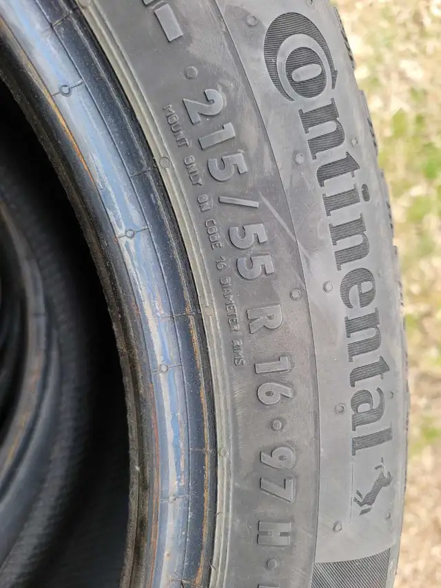 2 LEFT!!!  Cont. Wintercontct 215/55R16 Snow Tires - used 2 sea in Tires & Rims in Oshawa / Durham Region - Image 4