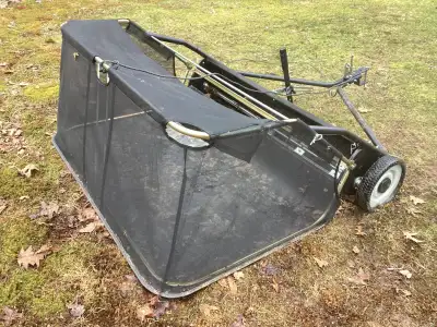 Like New  48” Red Rock  Tow Behind Lawn Sweeper for  sale ., View more
