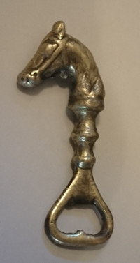 Vintage Solid Brass Horse Head Bottle Opener