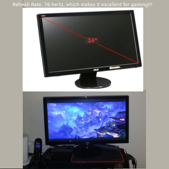 24" Full HD 1920x1080 HDMI DVI-D Back-lit LED Monitor ASUS in Monitors in City of Toronto - Image 4