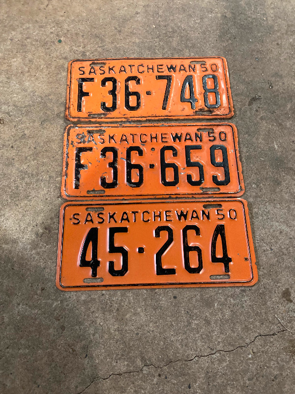 1950 Saskatchewan license plates in Arts & Collectibles in Prince Albert
