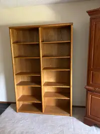 Light brown wood bookshelf 