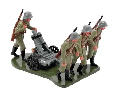 Wm Britain Set 41109 - German Light Mortar & Three Figures, from the World War I series issued in 20...