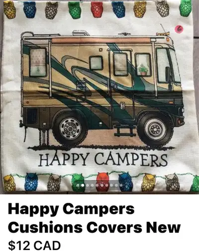 Happy Campers Pillow Covers 18x18 Inches Great gift idea for campers $15 For ONE Each is $15