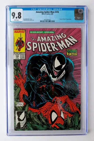 Amazing Spiderman 316 (1st Venom cover) in CGC 9.8 White pages, View more
