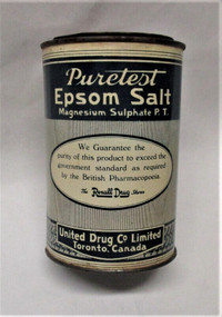 Vintage Round Puretest Epsom Salt The Rexall Drug Stores Bank