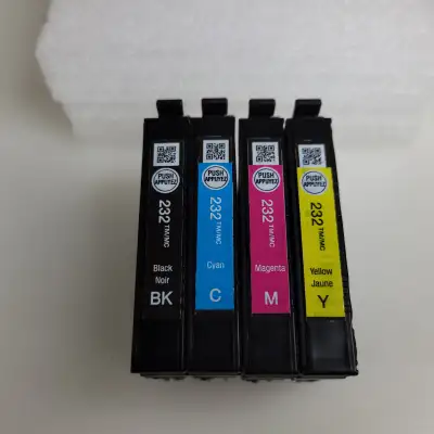 Printer Ink cartridges # 232 Blk, Cyan, Mag., Yelo, View more