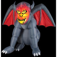 HALLOWEEN ANIMATED FIRE AND ICE GRUESOME GARGOYLE INFLATABLE 5'