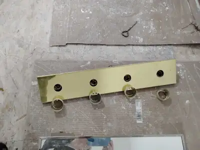 Brass, over the vanity light fixture. Good shape, sleeves are displayed in pic. May drop off dependi...