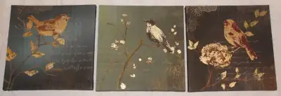 3 toiles tableaux Oiseaux (excellente condition), View more
