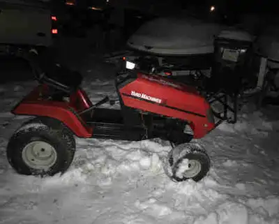 MTD chassis in great shape has pulleys,wiring harness , transmission and belts. Add motor and 42” de...