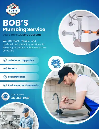 Bobs plumbing, 416 455-9249 main shut off valves replaced. faucets and drainpipe installation, new v...