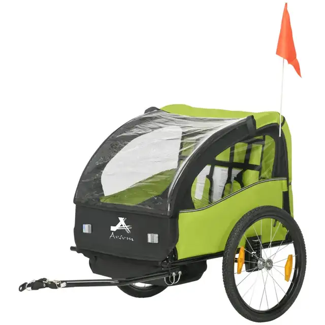 2 Seat Bike Trailer for Kids, Baby Stroller with Storage Bag in Strollers, Carriers & Car Seats in Markham / York Region - Image 3